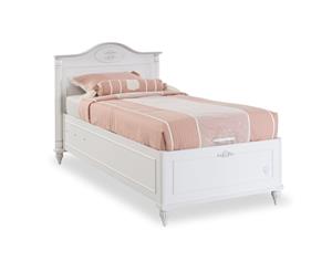 Cilek Romantica White Bed with Storage Base (90x190cm)