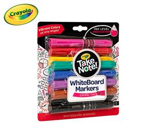 Crayola Take Note Chisel Tip Whiteboard Markers 12-Pack - Multi
