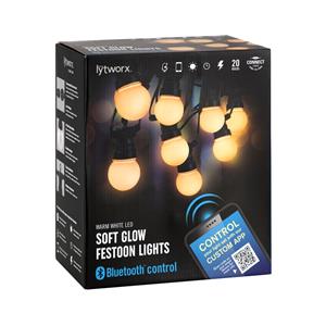 Lytworx Soft Glow Festoon Lights With Bluetooth Control - 20 Pack
