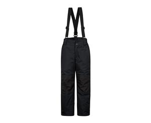 Mountain Warehouse Boys Ski Pants Snow proof and Integrated Snow Gaiters - Black