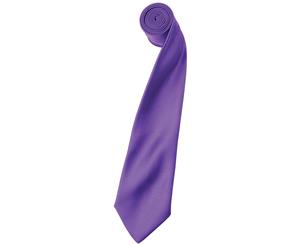 Premier Mens Plain Satin Tie (Narrow Blade) (Rich Violet) - RW1152