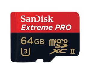 Sandisk Extreme Pro micro SDXC UHS-II 64GB Class 10 up to 275mb/s with microSD to USB 3.0 adaptor SDSQXPJ-064G