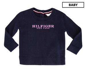 Tommy Hilfiger Baby Girls' Essential Hilfiger Sweater - Black Iris