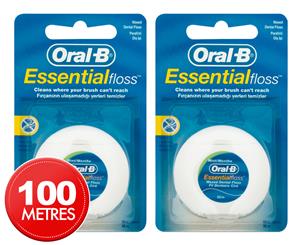 2 x Oral-B Essential Floss Mint 50m