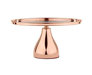 30 cm (12-inch) Round Mirror-Top Modern Cake Stand | Rose Gold Plated | Le Gala Collection