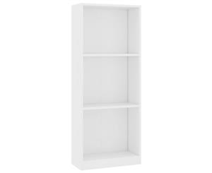 3-Tier Book Cabinet White Chipboard Storage Rack Shelf Bookcase Stand