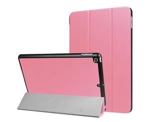 For iPad 20182017 9.7in CaseStylish Karst Textured 3-fold Leather CoverPink