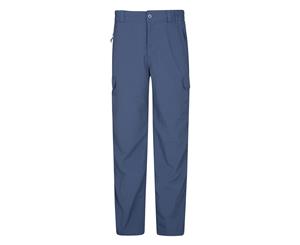 Mountain Warehouse Mens Explore Trousers Short Lenght w/ Multiple Pockets - Blue