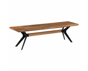 Solid Acacia Wood Dining Bench Industrial Style Rectangle Kitchen Seat