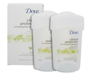 2 x Dove Clinical Protection Fresh Touch Antiperspirant Deodorant 45mL