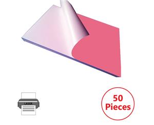 A4 White PVC Glossy Waterproof Self Adhesive Sticker Label Laser Print Paper - Dark Pink