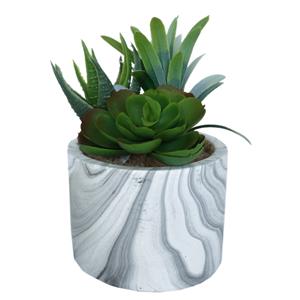 Lotus Collection 9cm Artificial Plant In White Swirl Pot