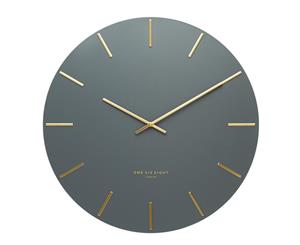 Luca Charcoal Gold Minimalist Silent Wall Clock