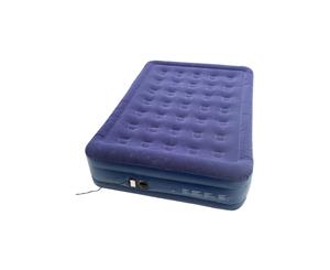 Mountain Warehouse Double Raised Airbed With Built In Pump Matt - Blue