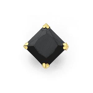 9ct Gold BlackGents Cubic Zirconia Single Stud Earring