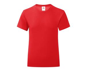 Fruit Of The Loom Girls Iconic T-Shirt (Red) - PC3399