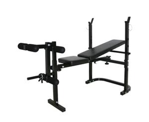Home Gym Fitness Adjustable Incline Weight Bench Press With Leg Curl Extension
