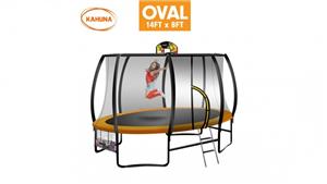 Kahuna 8x14ft Oval Trampoline with Basketball Set