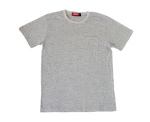 Men's Plain Basic T-SHIRT Tee Top with Pocket Size Slim Fit - Grey