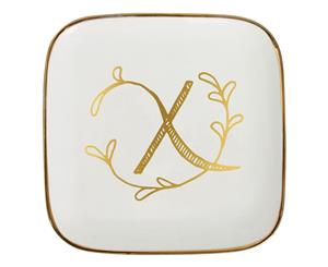 Splosh Alphabet Ceramic Trinket Plate (Letter X)
