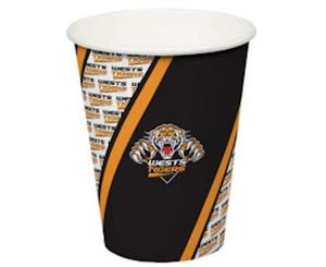 Wests Tigers NRL 6 Pack Team Logo Birthday Celebration Paper Party Cups