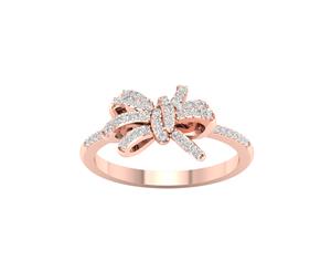 De Couer 9KT Rose Gold Diamond Knot Ring (1/6CT TDW H-I Color I2 Clarity)