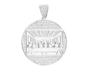 Premium Bling - 925 Sterling Silver Last Supper Pendant - Silver