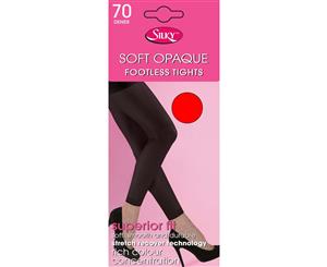 Silky Womens/Ladies Opaque 70 Denier Footless Tights (1 Pair) (Red) - LW176
