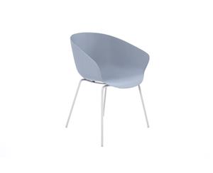 Teddy Plastic Tub Chair - 4 Legged White - light blue
