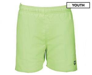 Arena Boys' Fundamentals Boxer Swim Shorts - Shiny Green/Navy