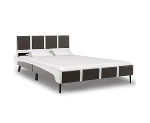 Bed Frame Grey and White Faux Leather King Single Bedroom Furniture