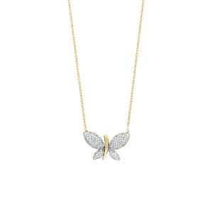 Butterfly pendant with 0.20 Carat TW Diamonds in 10ct Yellow Gold