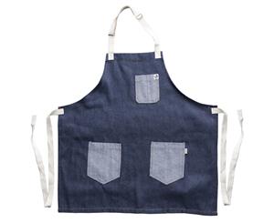 Cowboy Kitchen Apron with Pocket for Women - Blue