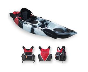 FIND Stealth 2.7 Single Fishing Kayak Including PFD Life Vest - Killer Camo