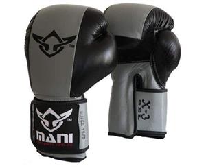 Mani Black Gel Boxing Gloves Wrist [10oz 12oz 16oz] Sparring/Training MBG-300