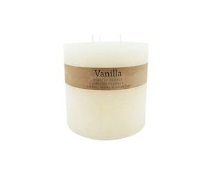 3 Wick Twilight Premium Candle 15x15cm Scented Vanilla Concentrate 80 Hours - White