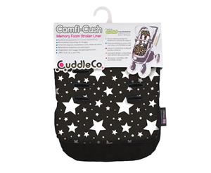 Cuddelco ComfiCush Pram Stroller Seat Liner Black & White Stars