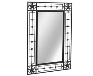 Garden Wall Mirror Rectangular 50x80cm Black Outdoor Hanging Mirror
