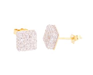 925 Sterling MICRO PAVE Ear Stud - NYC 8mm gold - Gold