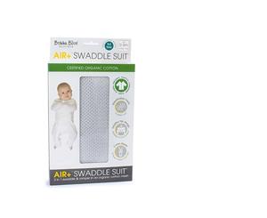 Bubba Blue Grey AIR+ 2 in 1 Swaddle Romper Swaddle suit Organic Cotton 0-3M