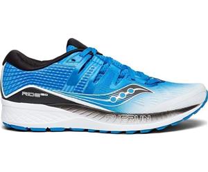 Saucony Ride ISO Wide Fit Mens Shoes- White/Black/Blue
