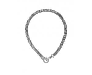Barcs Metal Circle Necklace Short With Silver-coloured Foldover Clasp