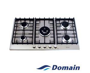 Domain Premium Stainless Steel Gas Cooktop + FFD & Cast Iron Trivets - 860mm
