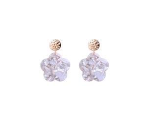 Jewelcity Sunkissed Womens/Ladies Hanging Floral Earrings (Grey/Gold) - JW957