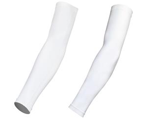 1 Pair Cycling Outdoor Sleeveless Arm Warmer UV Sun Protection White
