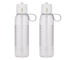 2 x Joseph Joseph 750ml Dot Active Water Bottle Plastic Drink Container Flask WHT