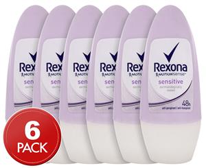 6 x Rexona MotionSense Sensitive Roll-On Antiperspirant Deodorant 50mL