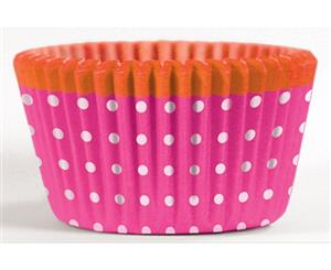 Cupcake Creations Pink Dot Spot Paper Cake Baking Cases Standard Size Pack of 32