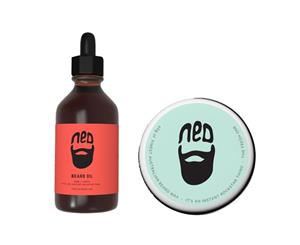 Ned Beard Gift Pack Outback Oil & Fresh Wax Hair Barber Syling Mens