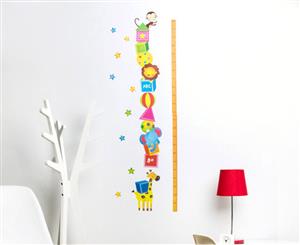 Safari Animal & Toy Height Chart Wall Decal/Sticker